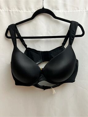 Butterfly By Ashley Stewart Black Smooth Padded Bra 44D Anti Slip Band